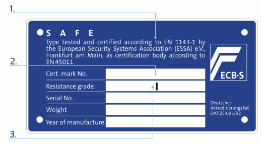 Сертификационная табличка ECB-S